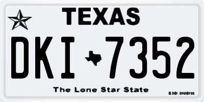 TX license plate DKI7352