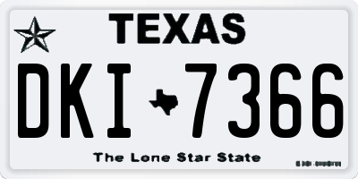TX license plate DKI7366