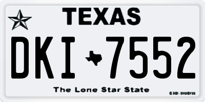 TX license plate DKI7552