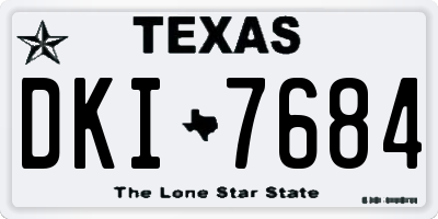 TX license plate DKI7684