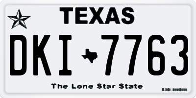TX license plate DKI7763