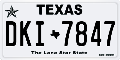 TX license plate DKI7847