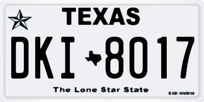 TX license plate DKI8017