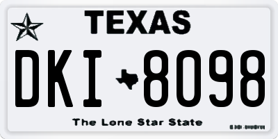TX license plate DKI8098