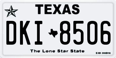 TX license plate DKI8506