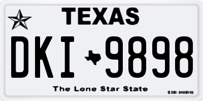 TX license plate DKI9898