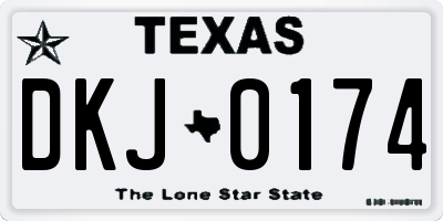 TX license plate DKJ0174