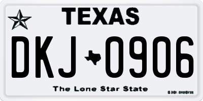 TX license plate DKJ0906