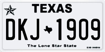 TX license plate DKJ1909