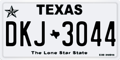 TX license plate DKJ3044