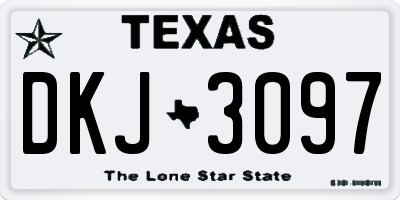 TX license plate DKJ3097