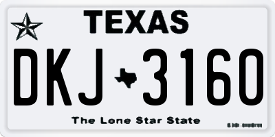 TX license plate DKJ3160