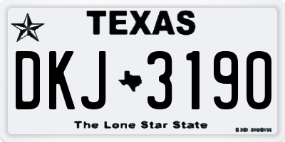 TX license plate DKJ3190