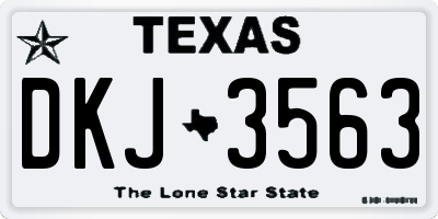 TX license plate DKJ3563