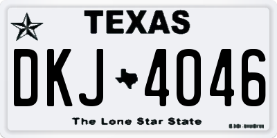 TX license plate DKJ4046