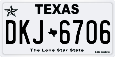 TX license plate DKJ6706