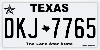 TX license plate DKJ7765
