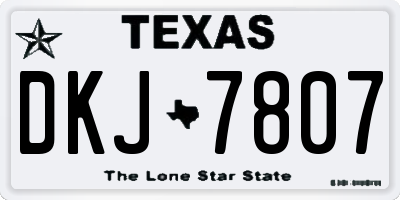TX license plate DKJ7807