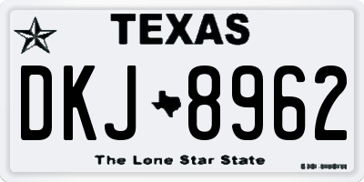 TX license plate DKJ8962