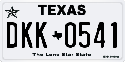 TX license plate DKK0541