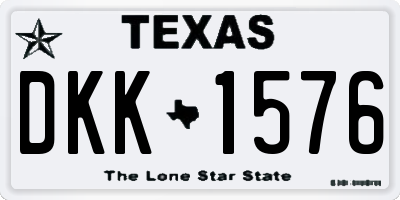 TX license plate DKK1576