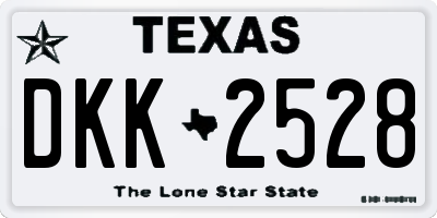 TX license plate DKK2528