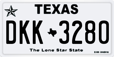 TX license plate DKK3280