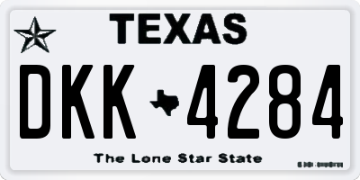 TX license plate DKK4284