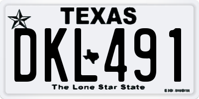 TX license plate DKL491