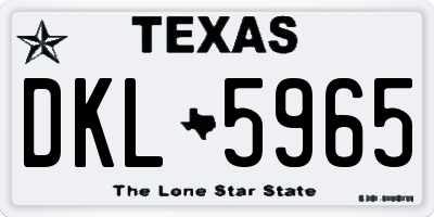 TX license plate DKL5965