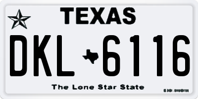 TX license plate DKL6116