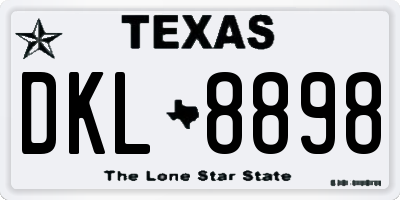 TX license plate DKL8898