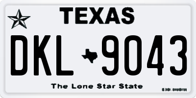 TX license plate DKL9043