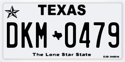TX license plate DKM0479