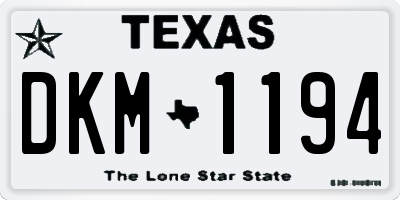 TX license plate DKM1194