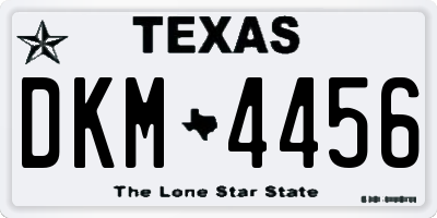 TX license plate DKM4456