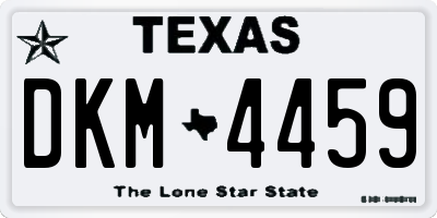 TX license plate DKM4459