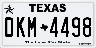 TX license plate DKM4498