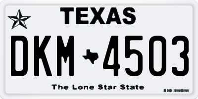 TX license plate DKM4503