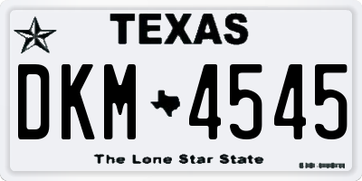 TX license plate DKM4545
