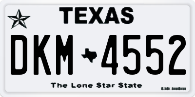 TX license plate DKM4552