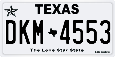 TX license plate DKM4553