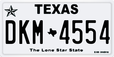 TX license plate DKM4554