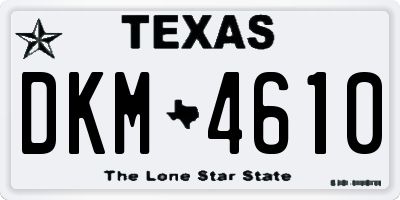 TX license plate DKM4610