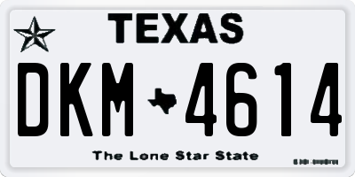 TX license plate DKM4614