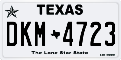 TX license plate DKM4723