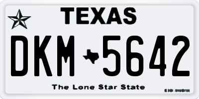 TX license plate DKM5642
