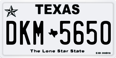 TX license plate DKM5650