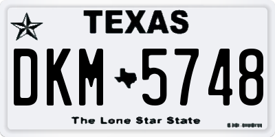 TX license plate DKM5748