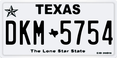 TX license plate DKM5754